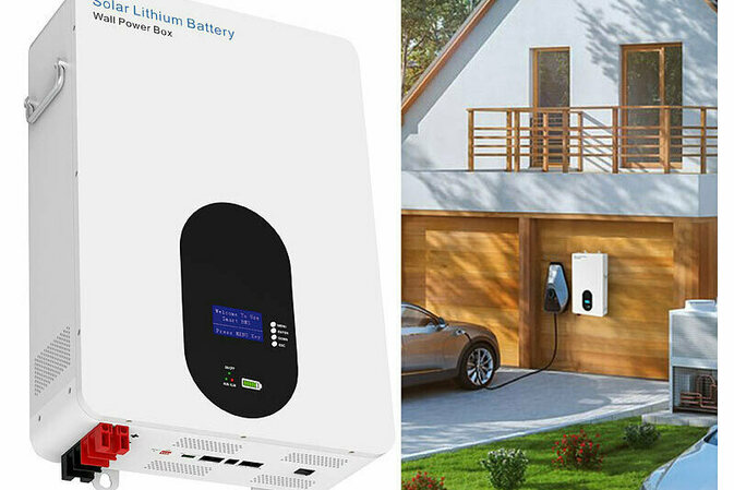 revolt LiFePO4-Akku zur Wandmontage, BMS, 48 Volt, 4,8 kWh