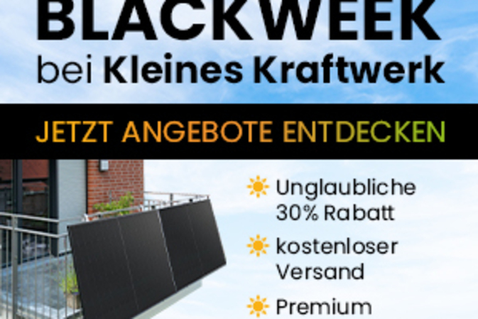 Balkonkraftwerk BlackWeek Sale von Kleines Kraftwerk