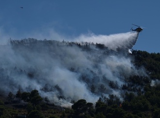 Griechische Feuerwehr kmpft gegen mehr als 40 Waldbrnde