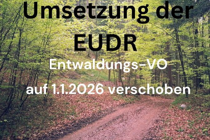 EUDR - Aufgeschoben ist nicht aufgehoben! Neue Frist 2026