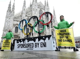 Greenpeace protestiert in Mailand gegen Ölkonzern Eni als Olympia-Sponsor