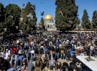 Zehntausende Muslime bei erstem Freitagsgebet des Ramadan auf dem Tempelberg